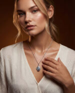 925 Sterling Silver Oval Photo Locket Necklace - Sage - Image 7