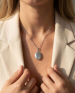 925 Sterling Silver Oval Photo Locket Necklace - Eira - Image 9