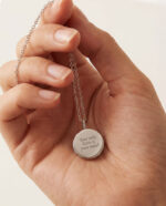 925 Sterling Silver Round Photo Locket Necklace - Aura - Image 10