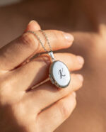 925 Sterling Silver Oval Photo Locket Necklace - Eira - Image 10