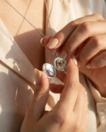 925 Sterling Silver Oval Photo Locket Necklace - Sage - Image 10