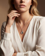 925 Sterling Silver Oval Photo Locket Necklace - Sage - Image 11