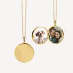 925 Sterling Silver Round Photo Locket Necklace - Aura