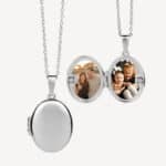 925 Sterling Silver Oval Photo Locket Necklace - Eira