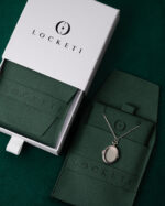 925 Sterling Silver Oval Photo Locket Necklace - Sage - Image 6