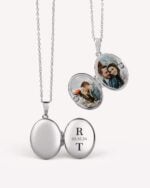 925 Sterling Silver Oval Photo Locket Necklace - Eira - Image 4